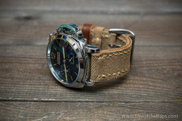 Green Washed Canvas Watch Band